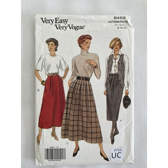 Vogue 8459 Misses A-line Skirt Straight Skirt Easy Sewing Pattern  Sz 8-12 UNCUT - Picture 1 of 2